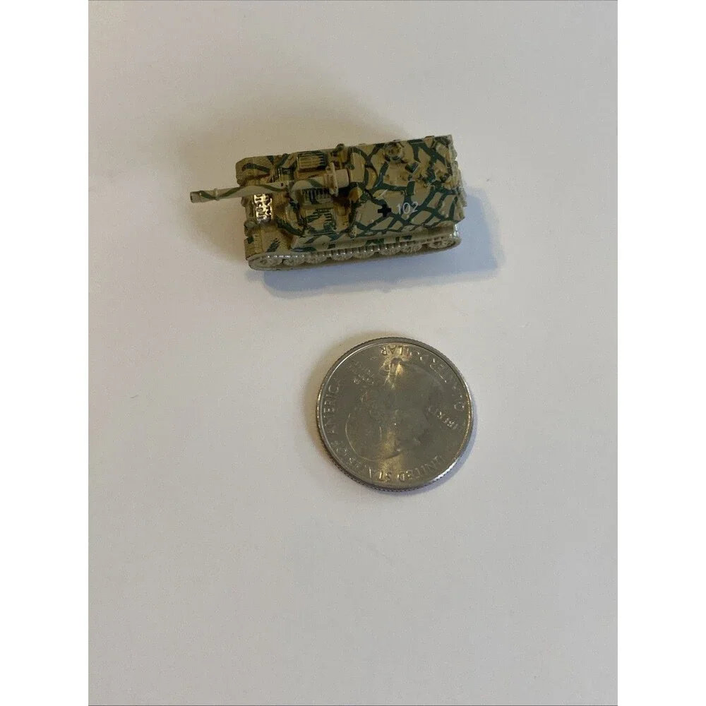 1987 Micro Machines Military Tank Green Camo Army Die Cast Mini Toy Vehicle WWII